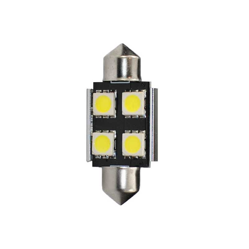 ΛΑΜΠΑΚΙΑ ΠΛΑΦΟΝΙΕΡΑΣ C5W/C10W 12V 0,96W SV8,5 36mm CAN-BUS+RADIATOR LED 4xSMD5050 ΛΕΥΚΟ BLISTER 2ΤΕΜ