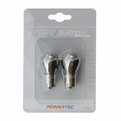 PY21W 12V 21W BAU15s ΜΟΝΟΠΟΛΙΚΟ ΠΑΡΑΚΕΝΤΡΟ CHROME POWERTECK PLATINIUM 2ΤΕΜ.