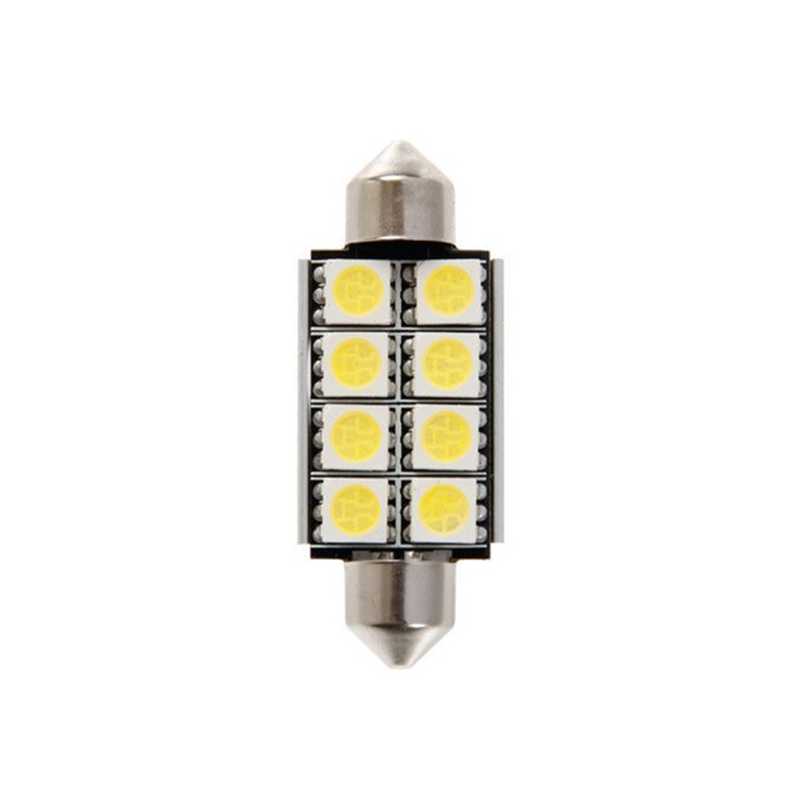 ΛΑΜΠΑΚΙΑ ΜΕ 8 WARNING LED 39MM ΛΕΥΚΑ