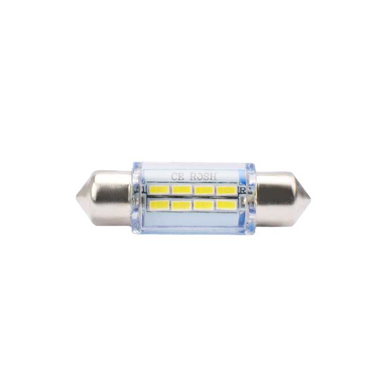 ΛΑΜΠΑΚΙΑ ΠΛΑΦΟΝΙΕΡΑΣ C5W/C10W 12V 1W SV8,5 36mm LED 8xSMD3014 ΛΕΥΚΟ BLISTER 2ΤΕΜ.