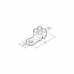 ΑΚΡΟΔΕΚΤΕΣ ΚΑΛΩΔΙΩΝ ΜΠΑΤΑΡΙΑΣ 70mm²  ΜΕ ΤΡΥΠΑ 12mm ΜΕ ΔΙΠΛΗ ΠΛΑΚΑ ΣΥΣΦΙΞΗΣ 2ΤΕΜ