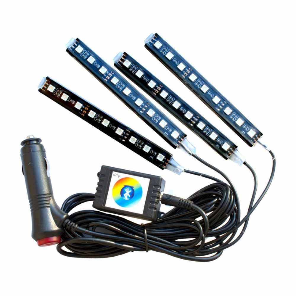 ΣΥΣΤΗΜΑ ΕΣΩΤΕΡΙΚΟΥ ΦΩΤΙΣΜΟΥ ATHMOSPHERE KIT 4ΤΕΜ. 9LED RGB MULTICOLOR ΜΕ ΦΙΣ ΑΝΑΠΤΗΡΑ