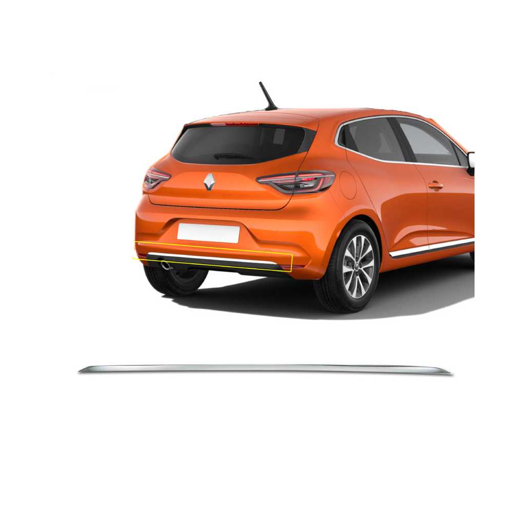 RENAULT CLIO HB 2019+ ​TRIM ΜΑΡΚΕ ΠΟΡΤ ΜΠΑΓΚΑΖ ΧΡΩΜΙΟ ΜΕΤΑΛΛΙΚΟ S-DIZAYN - 1 TEM.