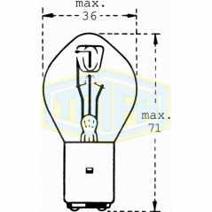 Λάμπα Moto Trifa Αλογόνου 00523 S2 BA20D 12V 35/35W