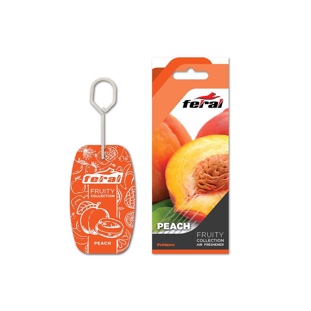 Αρωματικό Αυτοκινήτου Κρεμαστό Feral Fruity Collection Peach 1 Τεμάχιο