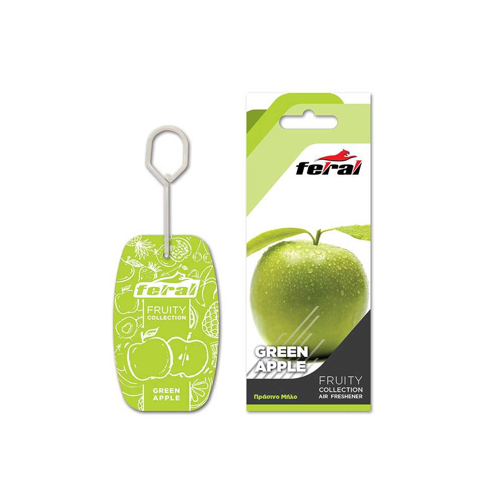 Αρωματικό Αυτοκινήτου Κρεμαστό Feral Fruity Collection Green Apple 1 Τεμάχιο