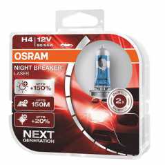 ΛΑΜΠΑ H4 NIGHT BREAKER LASER +150% 60/55W 12V P43T 64193NL-HCB OSRAM