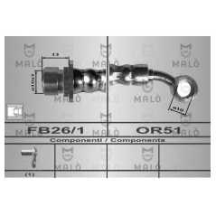 MALO Ελαστικοί σωλήνες φρένων (μαρκούτσια) 80463 V I (RD) 1995-2002, V II (RD_) 2001-2006