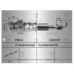 MALO Ελαστικοί σωλήνες φρένων (μαρκούτσια) 80626 S40 I (VS) 1995-2003