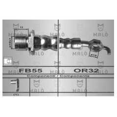 MALO Ελαστικοί σωλήνες φρένων (μαρκούτσια) 80362 RAV 4 I (SXA1_) 1994-2000
