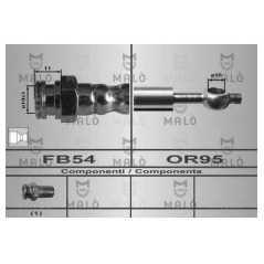 MALO Ελαστικοί σωλήνες φρένων (μαρκούτσια) 80501 SANTA FE I (SM) 2000-2006, SANTA FE II (CM) 2006