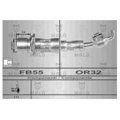 MALO Ελαστικοί σωλήνες φρένων (μαρκούτσια) 80127 CARINA E (_T19_) 1992-1997, PICNIC (_XM10) 1996-2001