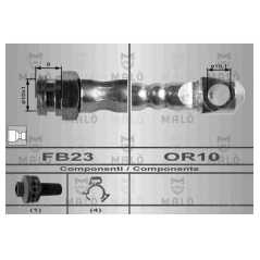 MALO Ελαστικοί σωλήνες φρένων (μαρκούτσια) 8372 DELTA I (831AB0) 1979-1994, PRISMA (831AB0) 1983-1992