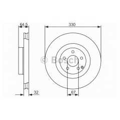 BOSCH Δισκόπλακα 0 986 479 415 CLASS (W211) 2002-2009, SL (R230) 2001-2012