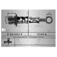 MALO Ελαστικοί σωλήνες φρένων (μαρκούτσια) 8069 MG ZR 2001-2005, 200 (RF) 1995-2000, 25 (RF) 1999-2005