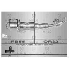 MALO Ελαστικοί σωλήνες φρένων (μαρκούτσια) 8961 COROLLA (_E10_) 1991-1999, COROLLA (_E11_) 1997-2002