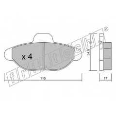 fri.tech. Σετ τακάκια 139.0 ECE, APPROVED