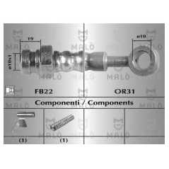 MALO Ελαστικοί σωλήνες φρένων (μαρκούτσια) 80483 COUPE (GK) 2001-2009