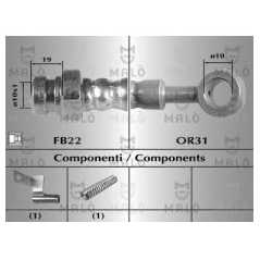 MALO Ελαστικοί σωλήνες φρένων (μαρκούτσια) 80482 COUPE (GK) 2001-2009