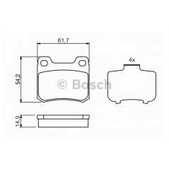 BOSCH Σετ τακάκια 0 986 466 871 190 (W201) 1982-1993, CLASS (W202) 1993-2000, COUPE (C124) 1987-1993, CLASS (W124) 1993-1995