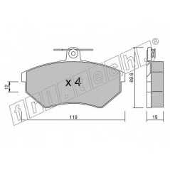 fri.tech. Σετ τακάκια 052.2 ECE, APPROVED