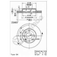 BRECO Δισκόπλακα BS 8405 OPEL, VAUXHALL, CORSA, DI