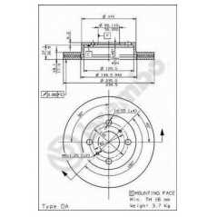 BRECO Δισκόπλακα BS 8356 TOYOTA, YARIS