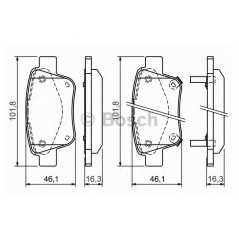 BOSCH Σετ τακάκια 0 986 424 798 04466 0501, AVENSIS (T25_) 2003-2008