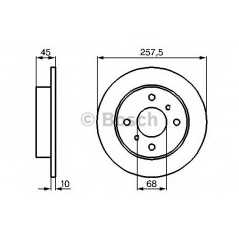 BOSCH Δισκόπλακα 0 986 478 564 ALMERA II (N16) 2000, PRIMERA (P10) 1990-1996, PRIMERA (P11) 1996-2001