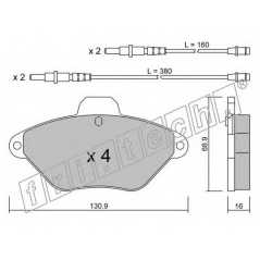 fri.tech. Σετ τακάκια 160.0 ECE, APPROVED