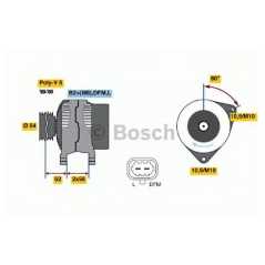 BOSCH Δυναμό & Εναλλάκτης Ρεύματος 0 124 325 171 ASTRA H (L48) 2004, CORSA D 2006, MERIVA 2003-2010