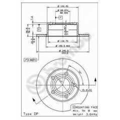 BRECO Δισκόπλακα BS 7468 SUPERB (3U4) 2001-2008, PASSAT (3B2) 1996-2001, PASSAT (3B3) 2000-2005