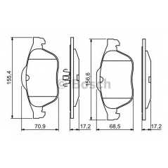 BOSCH Σετ τακάκια 0 986 494 033 BOSCH, RENAULT, GRAND, SCENIC, II, LAGUNA, IDE, III, GT, ATE