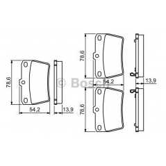 BOSCH Σετ τακάκια 0 986 494 350 04466 4201, 04466 4202, 04466 4203, 04466 4204, 04466 4205, RAV 4 I (SXA1_) 1994-2000