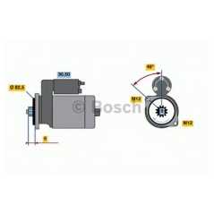 BOSCH Μίζα 0 001 124 020 PASSAT (3B2) 1996-2001, PASSAT (3B3) 2000-2005