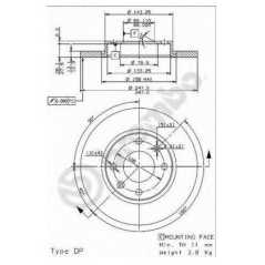 BRECO Δισκόπλακα BS 7654 PEUGEOT, SW, SL