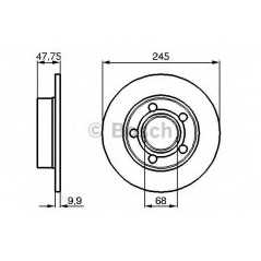 BOSCH Δισκόπλακα 0 986 478 888 PASSAT (3B2) 1996-2001, PASSAT (3B3) 2000-2005