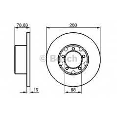 BOSCH Δισκόπλακα 0 986 478 201 BOSCH, MERCEDES, BENZ, TN, DK