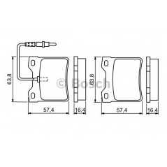 BOSCH Σετ τακάκια 0 986 494 055 406 (8B) 1995-2005, 605 (6B) 1989-1999