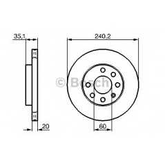 BOSCH Δισκόπλακα 0 986 479 190 BOSCH, OPEL, VAUXHALL, CORSA, DI