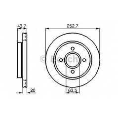 BOSCH Δισκόπλακα 0 986 478 605 COUGAR (EC_) 1998-2001, MONDEO I (GBP) 1993-1996, MONDEO II (BAP) 1996-2000