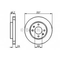 BOSCH Δισκόπλακα 0 986 479 207 51712 1700, ELANTRA (XD) 2000-2006, MATRIX (FC) 2001-2010