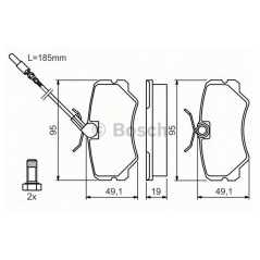 BOSCH Σετ τακάκια 0 986 492 090 405 I (15B) 1987-1993, 405 II (4B) 1992-1999