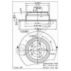 BRECO Δισκόπλακα BS 7481 850 (LS) 1991-1997, S70 (LS) 1996-2000, V70 I (LV) 1996-2000