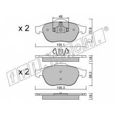 fri.tech. Σετ τακάκια 345.2 ECE, APPROVED