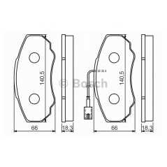 BOSCH Σετ τακάκια 0 986 494 048 BOSCH, CITROEN, FIAT, PEUGEOT, JUMPER, DUCATO, JTD, BOXER