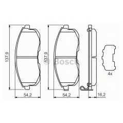 BOSCH Σετ τακάκια 0 986 494 443 CUBE (Z12) 2006, JUKE (F15) 2010