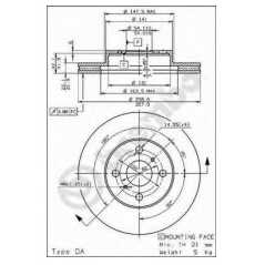 BRECO Δισκόπλακα BS 8251 TOYOTA, COROLLA, EFI, GTI