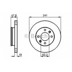 BOSCH Δισκόπλακα 0 986 479 206 GETZ (TB) 2002-2009