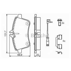 BOSCH Σετ τακάκια 0 986 494 085 CLASS (W169) 2004-2012, CLASS (W245) 2005-2011